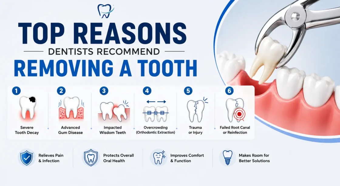 top reasons dentist recommend removing a tooth